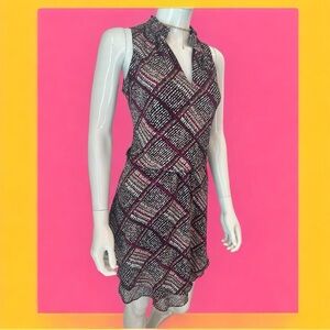 White House Black Market Black and White Halter Sundress